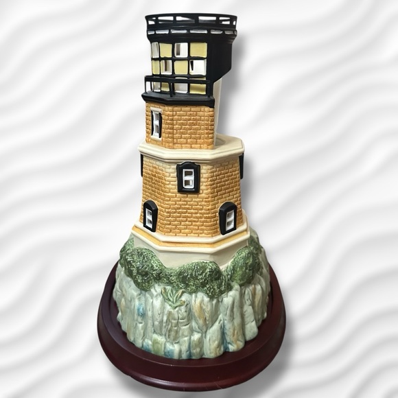 PartyLite Ceramic Candle Holder Lake Superior Split Rock Lighthouse Replica - Picture 3 of 15